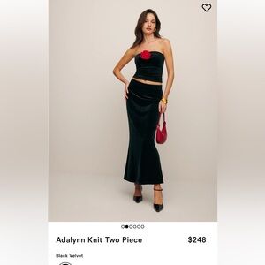 Adalynn knit two piece velvet material worn once